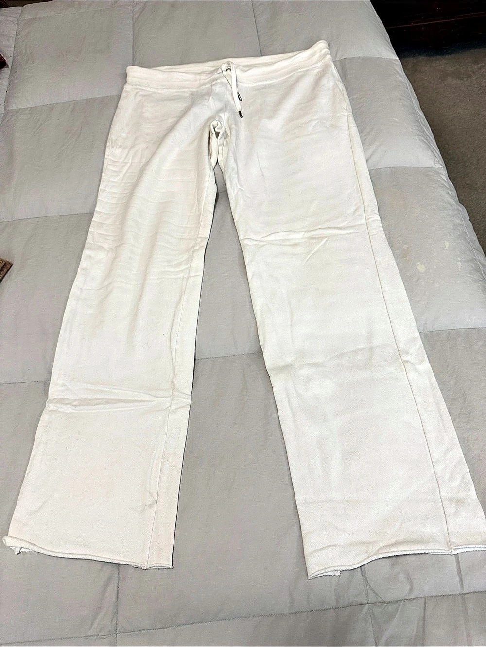 Club Monaco White Drawstring Pants - slight bootcut